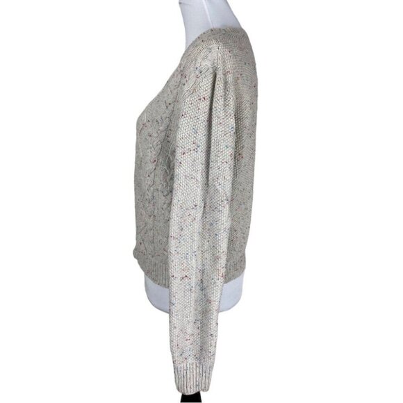 Urban Outfitters Cooperative Gray Confetti Cable‎ Knit Crew Neck Sweater M/C40 - Picture 4 of 14